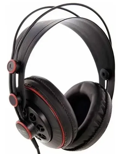 Fone de ouvido over-ear Superlux HD681 preto e vermelho