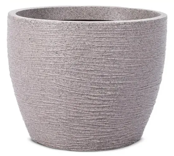 Vaso Redondo Polietileno Elba 41cm Pedra Afort - Pedra