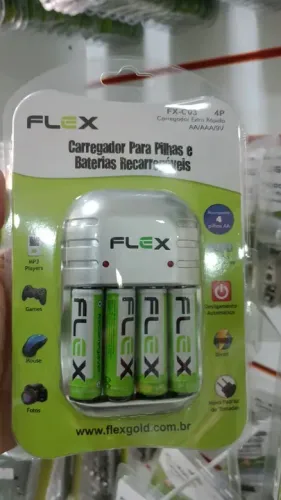 Carregador de Pilhas Flex FX-C03 4P - Novo