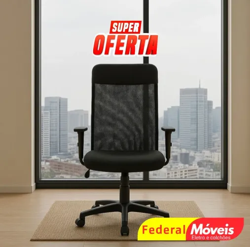 Cadeira Giratória Executiva Sun - Compacta e perfeita para home office ou empresa!