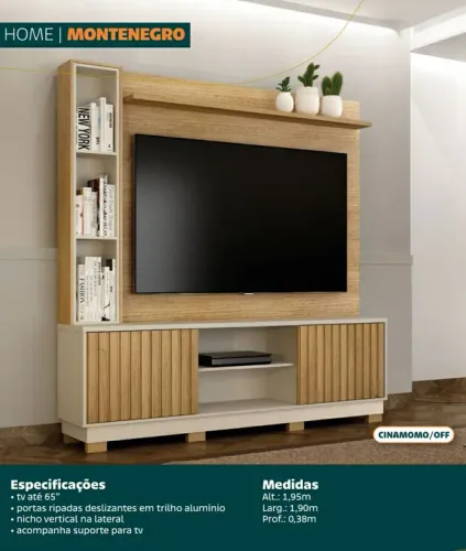 Painel com rack 1,90m de largura