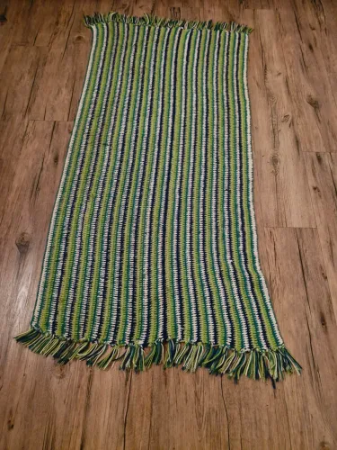 Tapete de crochê listrado artesanal 1,60 x 0,70 cm