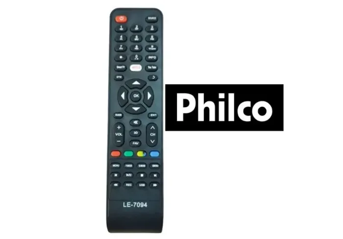Controle Remoto Tv Philco Smart Led Lcd Netflix Compatível Le-7094 Arduino COD-CP847