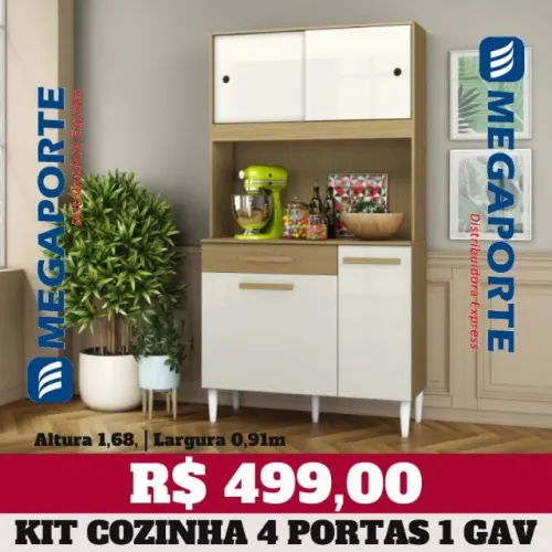 Armário de Cozinha 4 Portas 1 Gaveta (NOVO) Entrega Grátis! 
