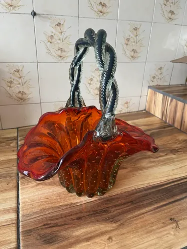 Cesta de vidro Murano 