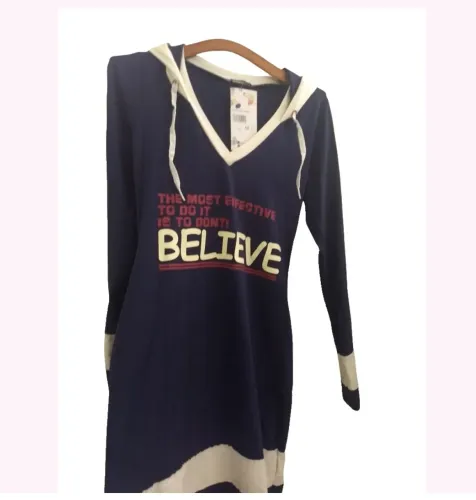 Vestido Novo Moletom com Capuz marinho