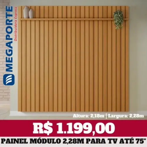 Painel Módulo Ripado 2,28m para Televisão até 75" (Novo) Entrega Grátis! 