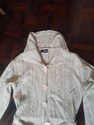 Cardigã Tricot Feminino Bege