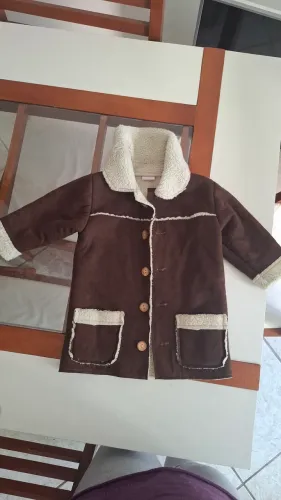Casaco Infantil Marrom com Detalhes em Sherpa