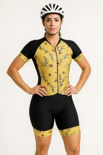 Macaquinho De Ciclismo Feminino Be Fast Abelhas Forro De Gel Promoção