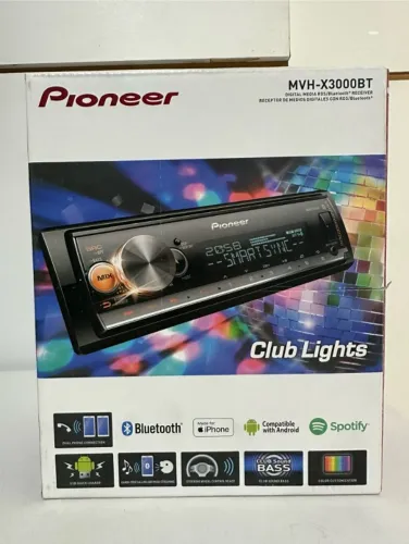 Som automotivo Pioneer MVH-X3000BT Bluetooth USB Controle Áudio premium Mixtrax X3000