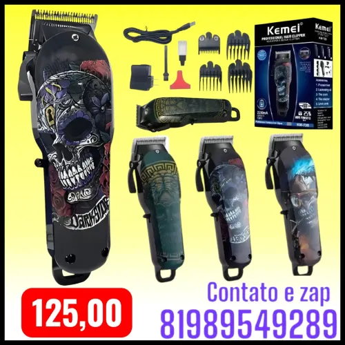 máquina de cortar cabelo profissional Kemei KM-735.