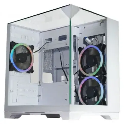 Gabinete Gamer K-Mex Aquário Visão Infinita, CG-W3D3, Lateral e Frontal em Vidro, Sem Fan,