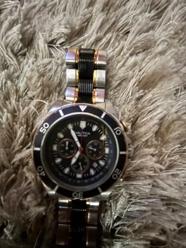 Relógio Masculino Nautica Original - Cronógrafo, Pulseira de Aço