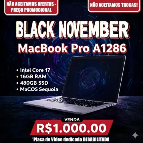 Promoção! Não aceito trocas nem ofertas! MacBook Pro A1286 Early 2011 vídeo dedicado Off