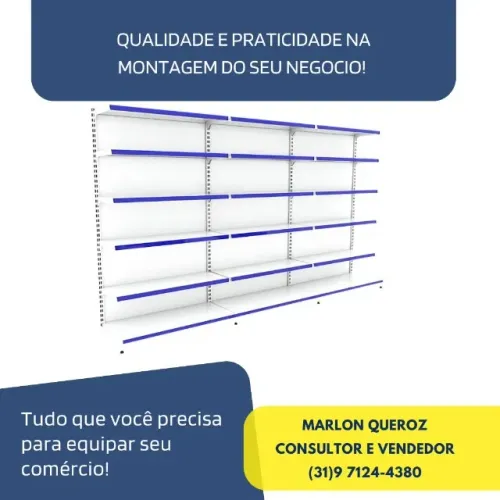 Gondola de Parede 6 Bandejas Branca Polar