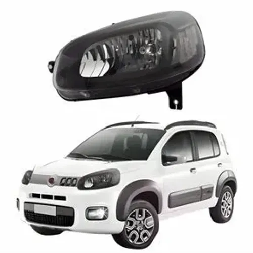 Farol ESQUERDO Mascara Negra FIAT Uno DRIVE 2015/2021