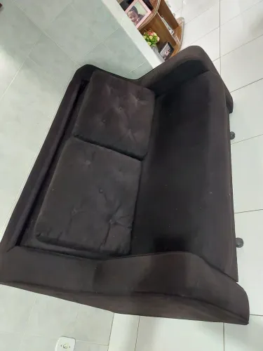Sofá-cama seminovo. Preto.