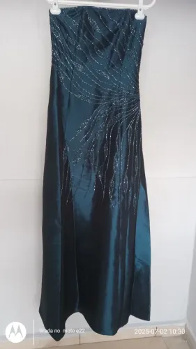 Vestido de festa longo verde esmeralda