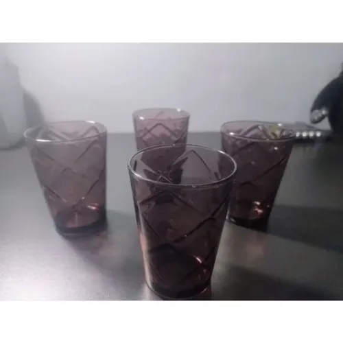 Conjunto 4x Copos de Vidro Bordô 300ml | Produto vintage | Novos