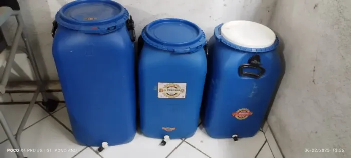 3 Fermentadores Plástico para Cerveja Artesanal e Outras Bebidas 1x 60 e 2x 50 litros
