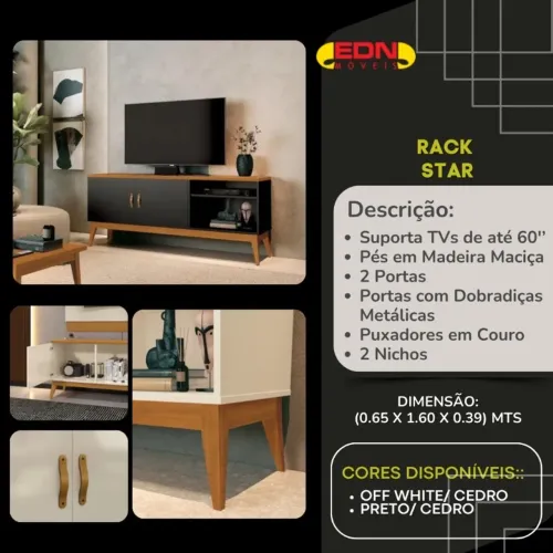 Rack Star para TV até 60 polegadas NOVO