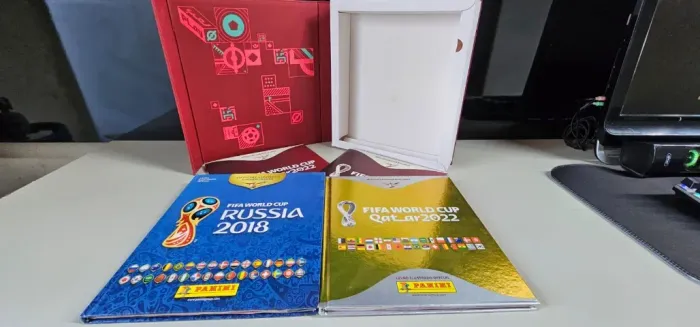 Box Album da Copa do Mundo Qatar 2022 + Album Completo da Copa da Russia 2018 + albuns ext