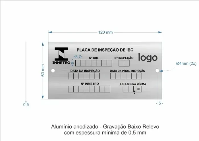 Placa Tambor Inmetro IBcs 