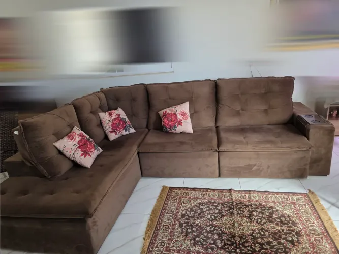 Sofá retrátil de Canto Luxo 5 lugares