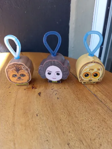 Brinquedos Chaveiros Star Wars - Chewbacca, Leia e C-3P0 MCDONALD'S 2019