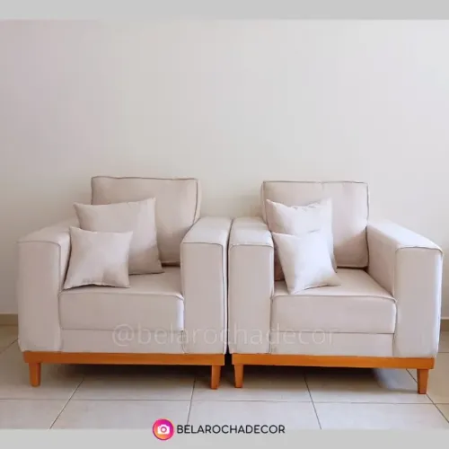Poltrona Benny 80cm Linho Nova