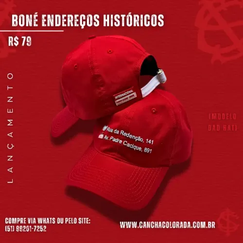 Boné Endereços Históricos Inter - Vermelho