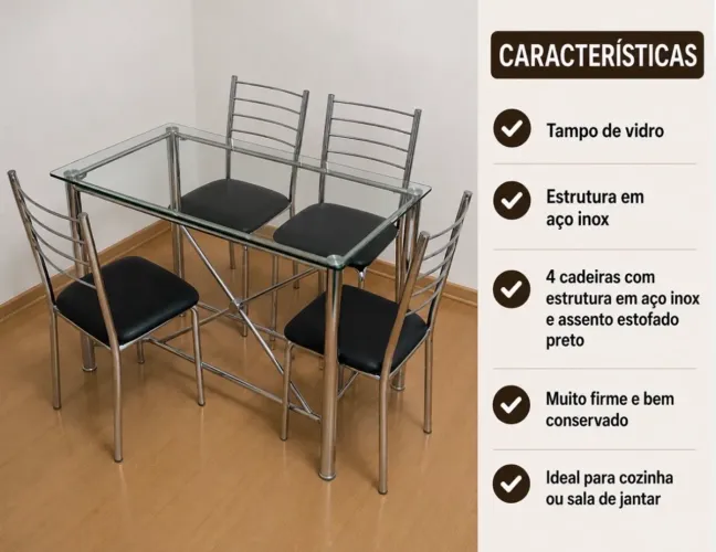 Mesa com 4 cadeiras