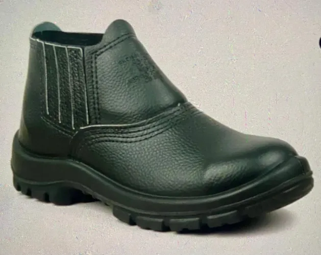 Bota botina de segurança c/ elástico couro bico pvc n*36