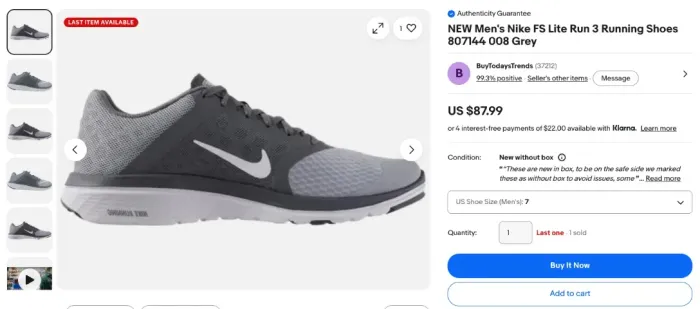 Tênis Nike FS Lite Run 3 Masculino Cinza Tam 45 - Leve e Confortável