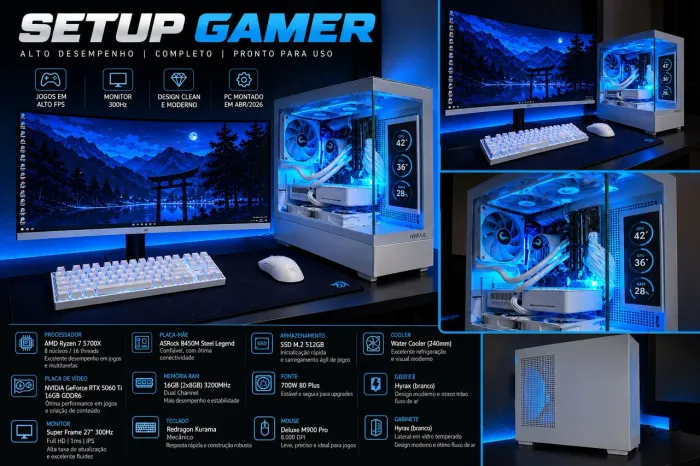 PC Gamer RTX 5060 TI / Ryzen 7 5700x