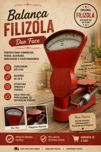 ? BALANÇA FILIZOLA ANTIGA DUO FACE - PEÇA VINTAGE ORIGINAL ?
