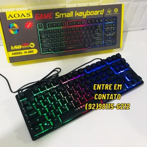 Teclado Game Small Keyboard RGB AOAS USB M880