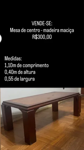 Mesa de Centro - madeira maciça