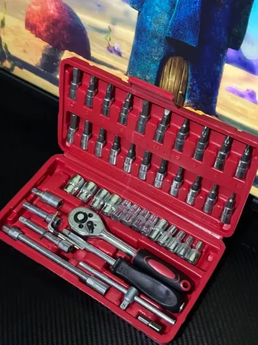 Kit Ferramentas 46 peças completo c/ Maleta - Soquetes + Catraca
