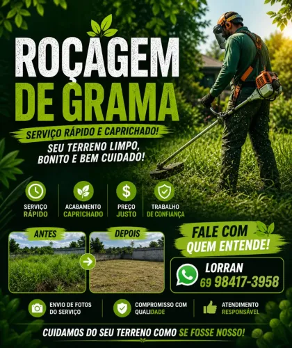 Roçagem de Terrenos, Lotes e Quintais | Vilhena