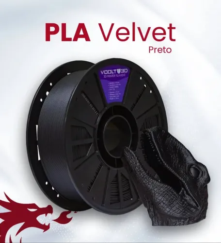 Filamento PLA Preto Velvet - Voolt 3D