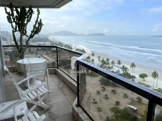 Apartamento com vista para o mar, 3 dormitórios, Enseada, Guarujá