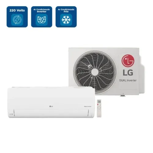 Ar-condicionado LG Split Dual Inverter +AI 12.000 BTUs C/NF Compact Frio S3-Q12JAQAL 220V