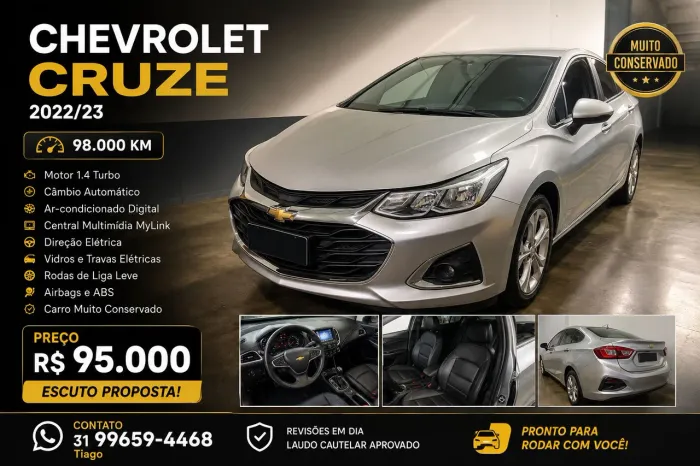Chevrolet Cruze LT 1.4 16V Turbo Flex 4P Aut. 2023