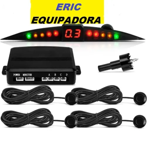 Sensor Ré 4 sensores, Sinal sonoro, Displey Led - Instalado - Me Liga