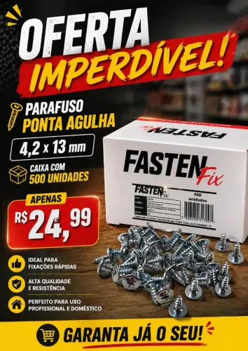 Caixa Com 500 Parafusos Ponta Agulha 4,2mm x 13mm 