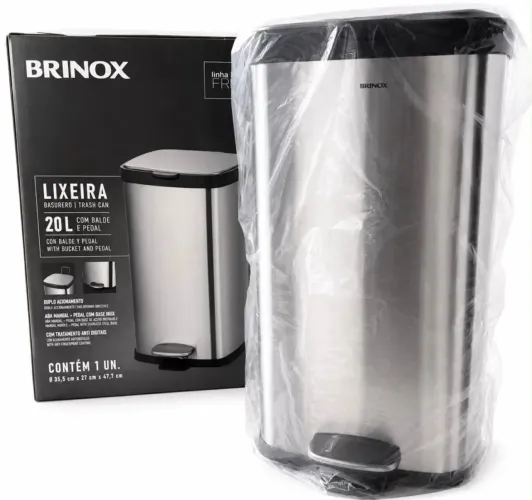 Lixeira inox 20litros