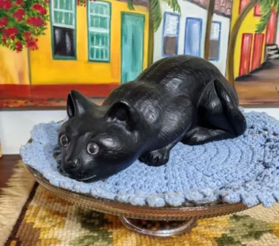 Antigo gato preto da sorte-30cm
