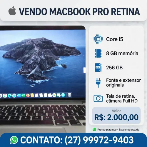 V-endo MacBook pro core i5 8Gb SSD 256Gb